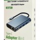 POWERTECH docking station BYL-2311 8 θυρών, USB-C σύνδεση, 100W PD, γκρι