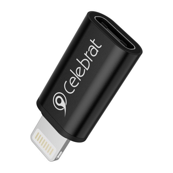 CELEBRAT αντάπτορας Lightning σε USB-C CA-03, 2A, 480Mbps, μαύρος - CELEBRAT