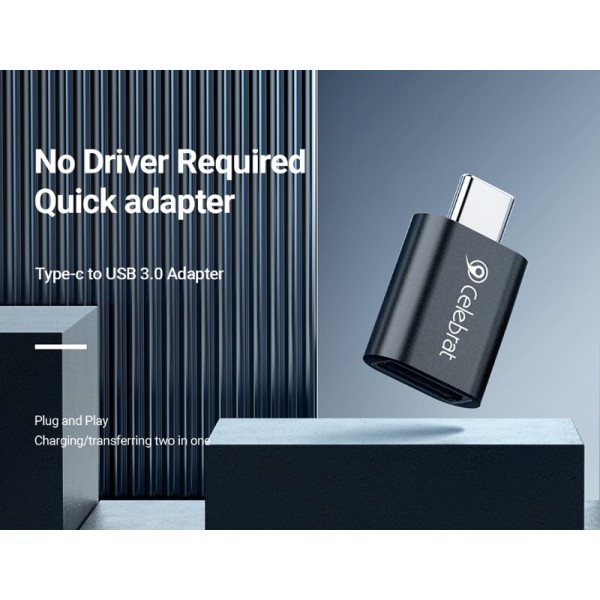 CELEBRAT αντάπτορας USB-C σε USB 3.0 CA-04, 5Gbps, μαύρος - CELEBRAT