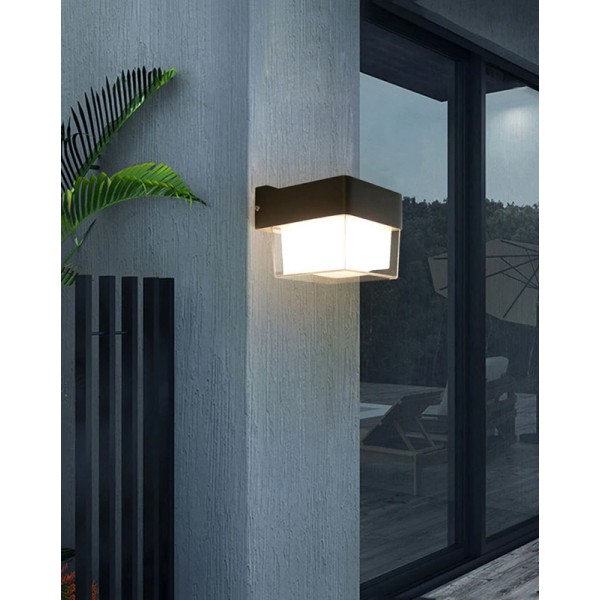 POWERTECH LED φωτιστικό τοίχου HLL-0157, 7W, 4000K, 560lm, IP65, μαύρο - Φωτιστικά τοίχου