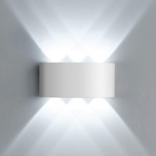 POWERTECH LED φωτιστικό τοίχου HLL-0160, 6W, 4000K, 510lm, IP65, λευκό - Φωτιστικά τοίχου