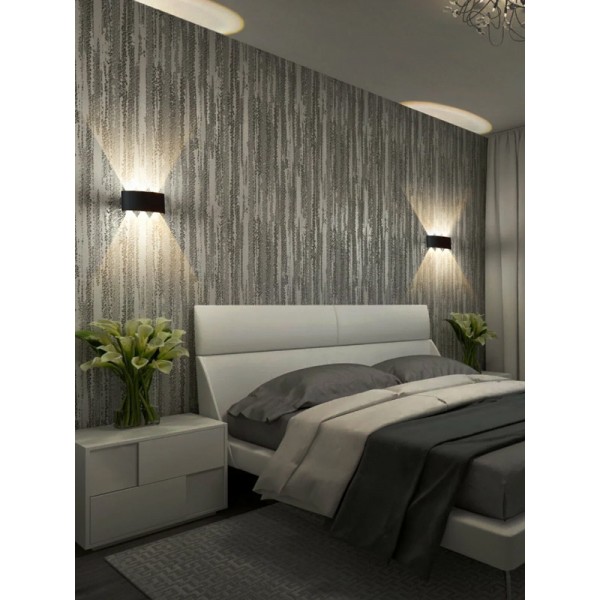 POWERTECH LED φωτιστικό τοίχου HLL-0161, 6W, 4000K, 510lm, IP65, μαύρο