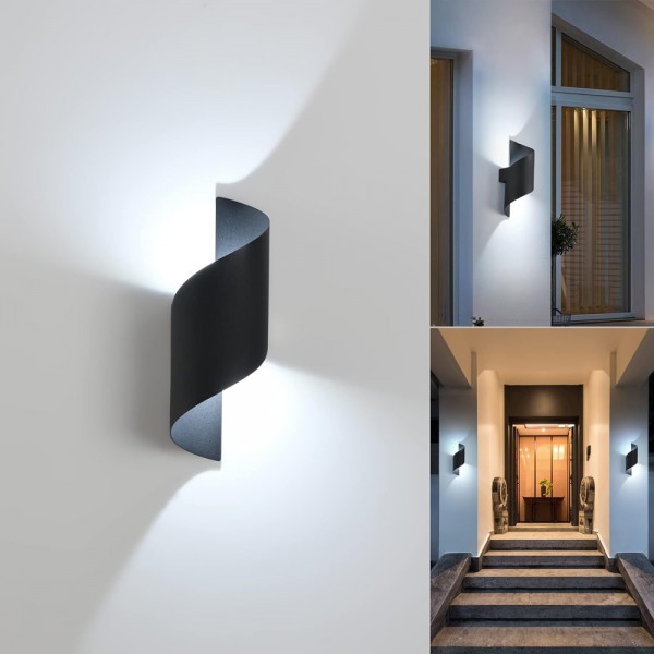 POWERTECH LED φωτιστικό τοίχου HLL-0163, 10W, 4000K, 850lm, IP65, μαύρο - Powertech