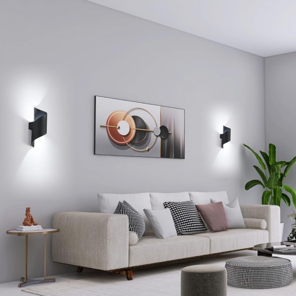 POWERTECH LED φωτιστικό τοίχου HLL-0163, 10W, 4000K, 850lm, IP65, μαύρο