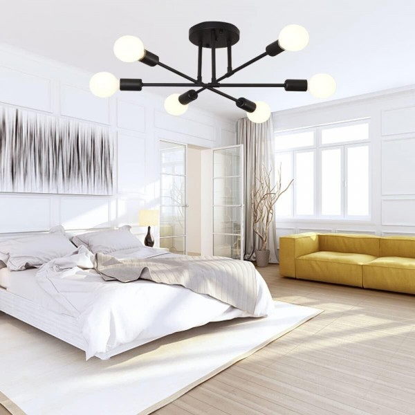 POWERTECH φωτιστικό οροφής HLL-0151, 6x E27, μεταλλικό, μαύρο - Φωτιστικά Οροφής