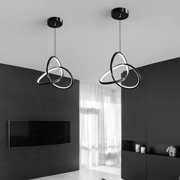 POWERTECH LED φωτιστικό οροφής HLL-0145, 25W, 4000K, Φ40cm, 1m, μαύρο - Φωτιστικά Οροφής