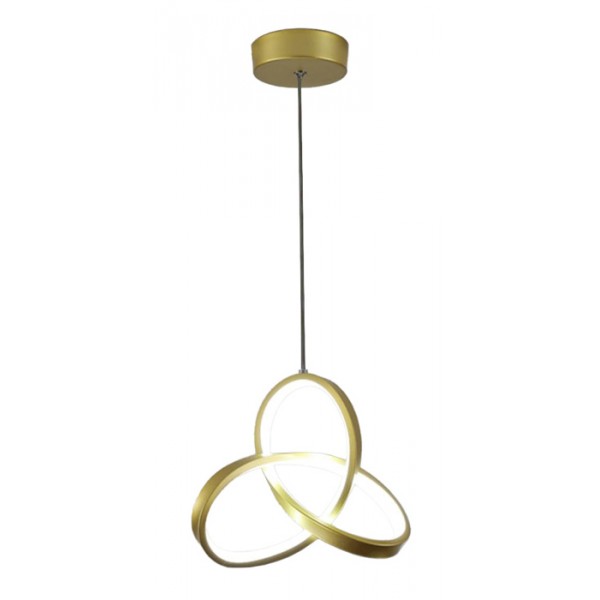 POWERTECH LED φωτιστικό οροφής HLL-0146, 25W, 4000K, Φ40cm, 1m, χρυσό - Φωτιστικά Οροφής