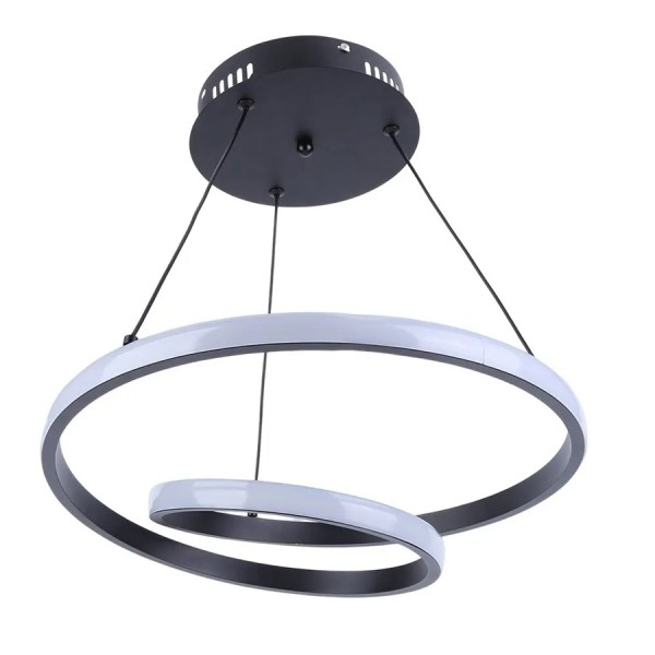 POWERTECH LED φωτιστικό οροφής HLL-0154, 25W, 4000K, Φ40cm, 1m, μαύρο - Φωτιστικά Οροφής