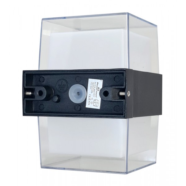 POWERTECH LED φωτιστικό τοίχου HLL-0159, 14W, 4000K, 1190lm, IP65, μαύρο