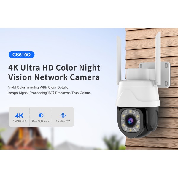 VSTARCAM smart κάμερα CS610Q, 4K/8MP, WiFi, PTZ, SD, IP66 - Smart Κάμερες
