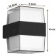 POWERTECH LED φωτιστικό τοίχου HLL-0159, 14W, 4000K, 1190lm, IP65, μαύρο