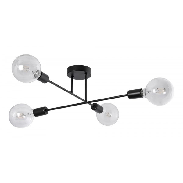 POWERTECH φωτιστικό οροφής HLL-0149, 4x E27, μεταλλικό, μαύρο - Φωτιστικά Οροφής