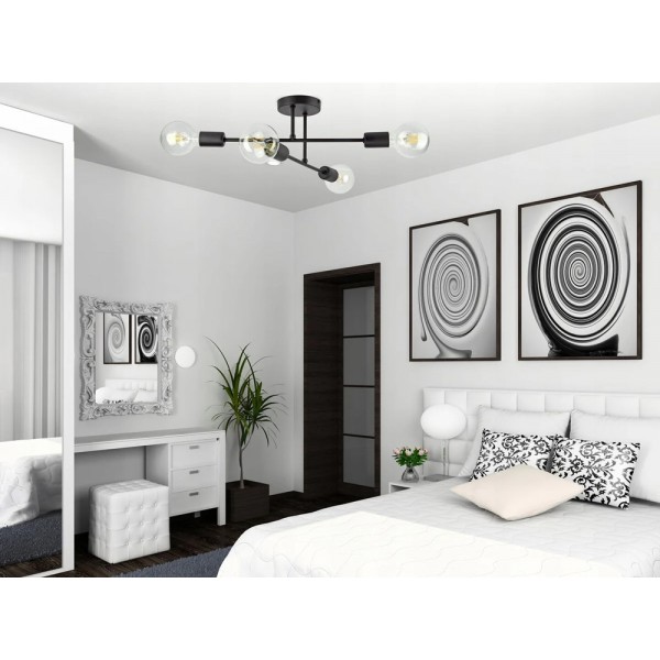 POWERTECH φωτιστικό οροφής HLL-0149, 4x E27, μεταλλικό, μαύρο - Φωτιστικά Οροφής