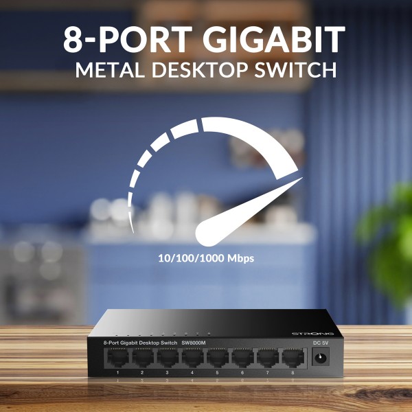 STRONG switch SW5000M, 8x Gigabit θύρες, 1000Mbps - STRONG