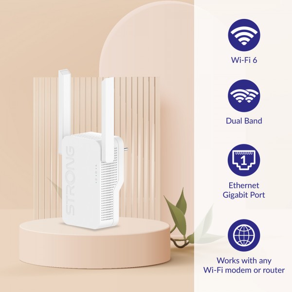 STRONG WiFi Extender REPEATERAX1800, WiFi 6, 1800Mbps - STRONG