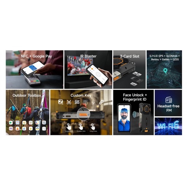 ULEFONE smartphone Armor 26 Ultra Walkie-Talkie, 6.78", 12/512GB, 5G, 15600mAh, IP68/IP69K, μαύρο
