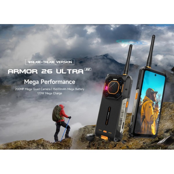 ULEFONE smartphone Armor 26 Ultra WT, 6.78" 12/512GB, 5G 15600mAh, μαύρο - Smartphones