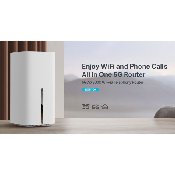 TP-LINK Router NX510V με θύρα τηλεφώνου, 5G, WiFi 6, 3000Mbps, V.1.0 - Modem - Router