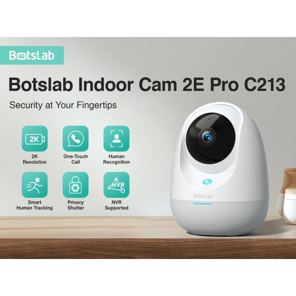 BOTSLAB smart κάμερα C213, 3MP/2K, WiFi & LAN, 360° PTZ, SD - Smart Κάμερες