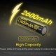 NITECORE επαναφορτιζόμενη μπαταρία τύπου 18650 NL1826R, 2600mAh, USB-C