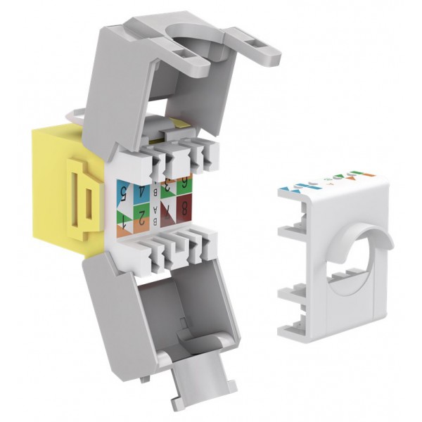 GOOBAY Keystone module RJ45 CAT 6A 90691, UTP, κίτρινο - Δικτυακός Εξοπλισμός