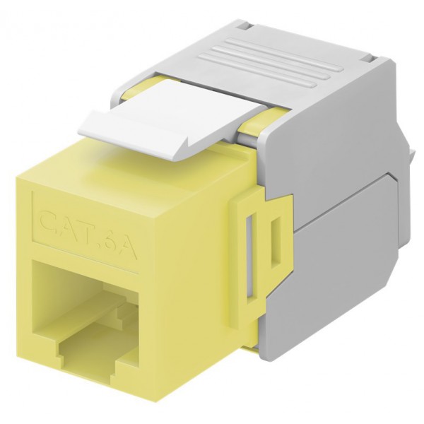 GOOBAY Keystone module RJ45 CAT 6A 90691, UTP, κίτρινο - Δικτυακός Εξοπλισμός