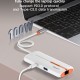 LDNIO USB hub DS-26U με θύρα δικτύου, 6 θυρών, USB-C σύνδεση, 100W PD, λευκό
