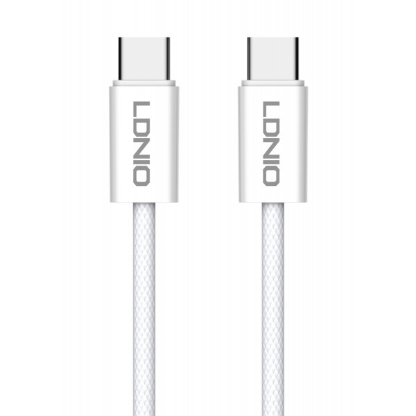LDNIO καλώδιο USB-C LC901C, 65W PD, 480Mbps, 1m, λευκό - LDNIO