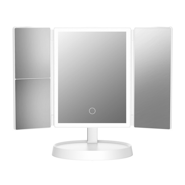 HOME USE επιτραπέζιος καθρέφτης HUH-0183, LED φως, 1x/2x/3x zoom, 2000mAh, λευκός - Προσωπικά Είδη