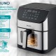 BRUNO BRN-0194, Φριτέζα Αέρος 8lt, 1800W, Inox-Μαύρη