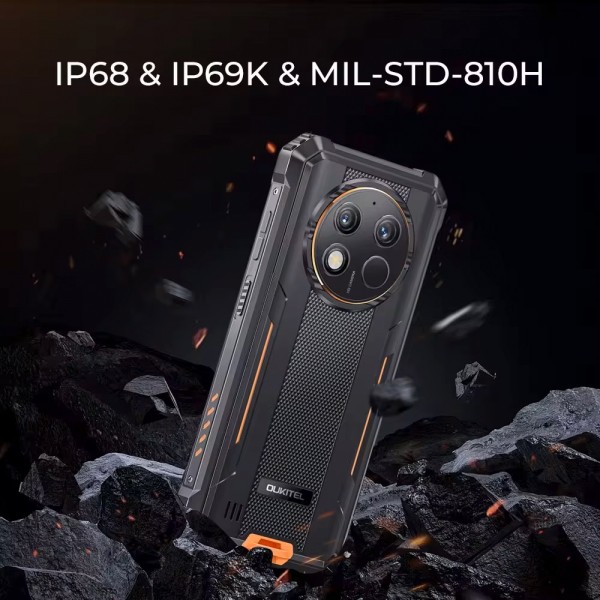 OUKITEL smartphone WP28E, 6.52", 4/64GB, 10600mAh, IP68/IP69K, μαύρο