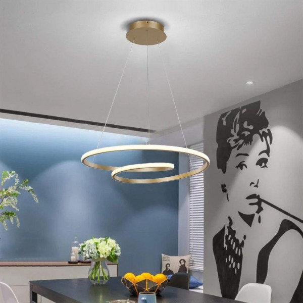 POWERTECH LED φωτιστικό οροφής HLL-0155, 25W, 4000K, Φ40cm, 1m, χρυσό - Φωτιστικά Οροφής