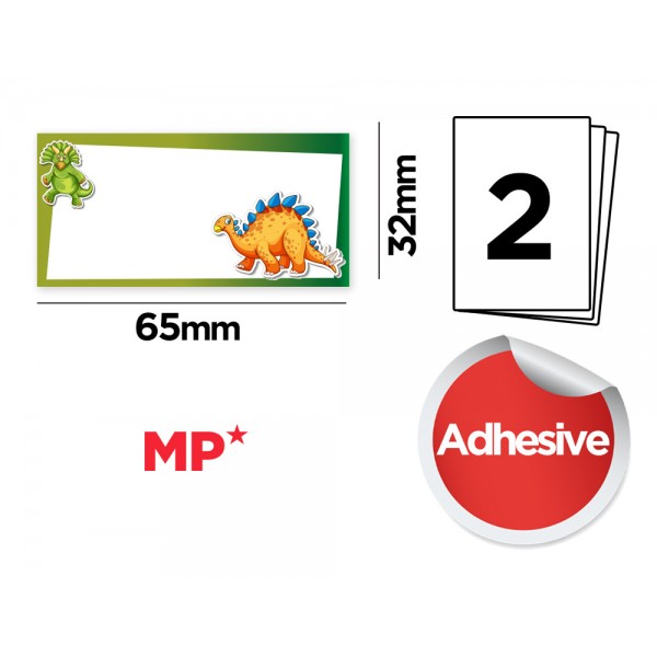 MP αυτοκόλλητες ετικέτες τετραδίων PN125-109, 65x32mm, 8 σχέδια, 16τμχ - Γραφική Ύλη