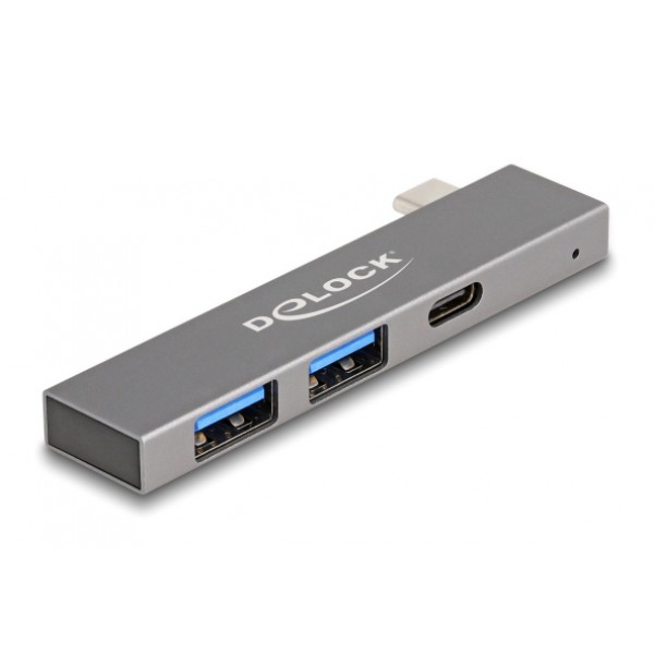 DELOCK USB hub 64275, 3x θυρών, 5Gbps, USB-C σύνδεση, γκρι - USB Hubs - Card Readers