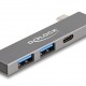 DELOCK USB hub 64275, 3x θυρών, 5Gbps, USB-C σύνδεση, γκρι