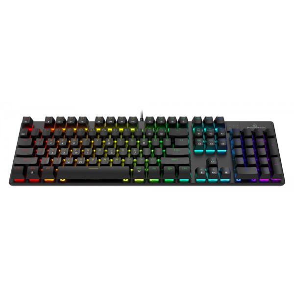 POWERTECH gaming μηχανικό πληκτρολόγιο PT-1254, ενσύρματο, RGB, μαύρο - Πληκτρολόγια