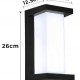 POWERTECH LED φωτιστικό τοίχου HLL-0166, 12W, 4000K, 960lm, IP65, μεταλλικό, μαύρο