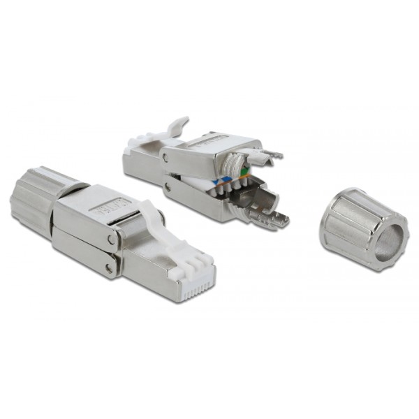 DELOCK βύσμα RJ45 CAT 6A STP 86477, tool-free, ασημί - Διάφορα Δικτύου