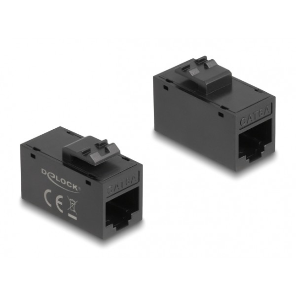 DELOCK Keystone module RJ45 90638, θηλυκό σε θηλυκό, Cat 6A UTP, μαύρο - Εξοπλισμός IT