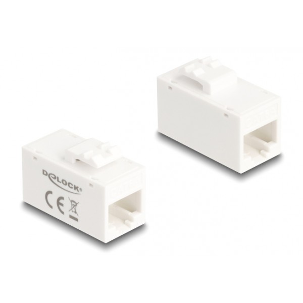 DELOCK Keystone module RJ45 90639, θηλυκό σε θηλυκό, Cat 6A UTP, λευκό - Εξοπλισμός IT