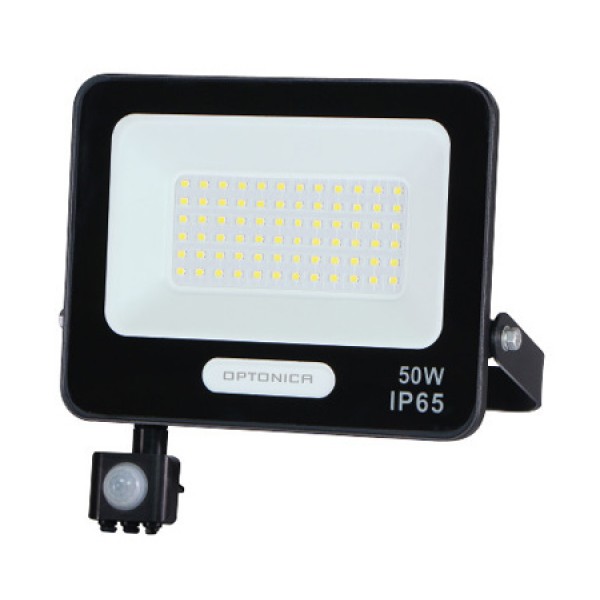 OPTONICA LED προβολέας 15858 με αισθητήρα κίνησης, 50W, 4000K, IP65 - Προβολείς