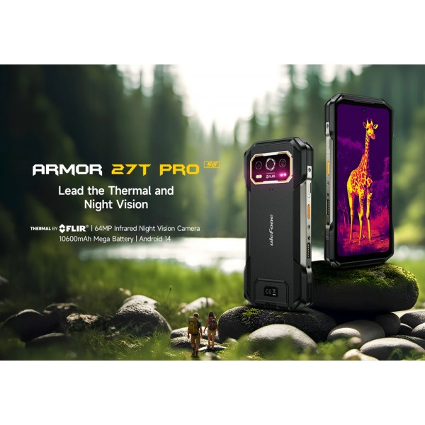 ULEFONE smartphone Armor 27T Pro, 6.78", 12/256GB, 5G, IP68/IP69K, μαύρο - Smartphones