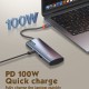 LDNIO docking station DS-15H, 5 θυρών, USB-C σύνδεση, 4K, 100W PD, γκρι