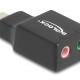 DELOCK εξωτερική κάρτα ήχου 67128, 2x 3.5mm, USB-C σύνδεση, μαύρη