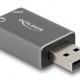 DELOCK εξωτερική κάρτα ήχου 66633, 2x 3.5mm, USB σύνδεση, γκρι