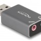 DELOCK εξωτερική κάρτα ήχου 66633, 2x 3.5mm, USB σύνδεση, γκρι