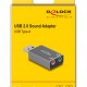 DELOCK εξωτερική κάρτα ήχου 66633, 2x 3.5mm, USB σύνδεση, γκρι