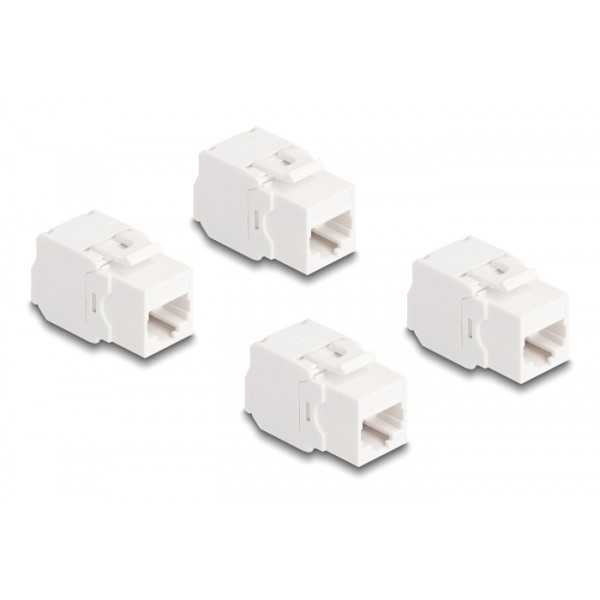 DELOCK Keystone module 86051, RJ45 σε LSA, Cat.6A UTP, λευκό, 4τμχ - Εξοπλισμός IT