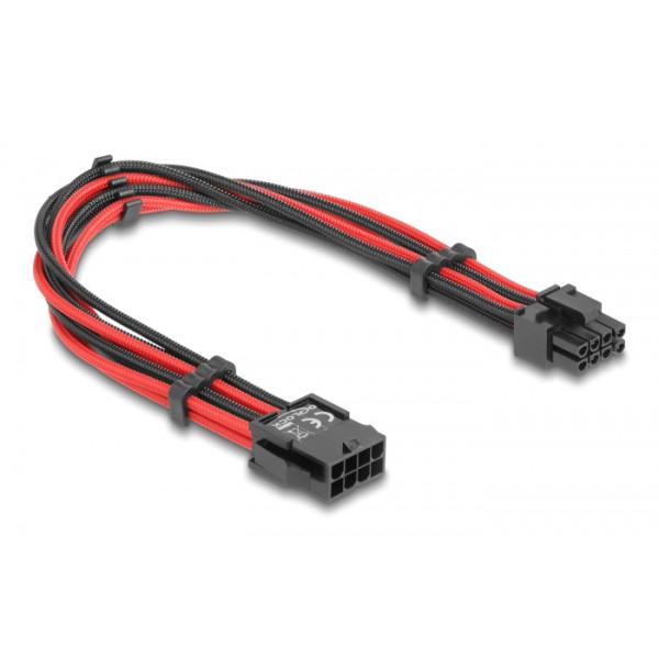 DELOCK καλώδιο 8 pin σε 6+2 pin PCIe 80975 με υφασμάτινη επένδυση, 30cm - Σύγκριση Προϊόντων