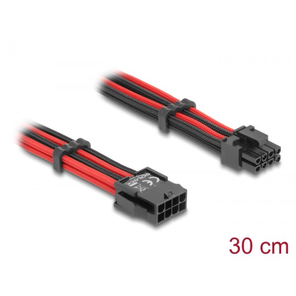 DELOCK καλώδιο 8 pin σε 6+2 pin PCIe 80975 με υφασμάτινη επένδυση, 30cm - Σύγκριση Προϊόντων